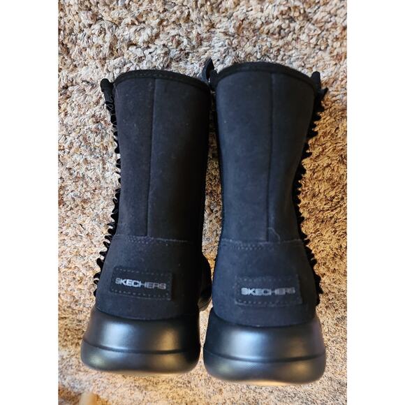 Skechers Women's Black Ankle Suede Boot w/faux Fur Lining Size 8 NEW - Picture 8 of 8